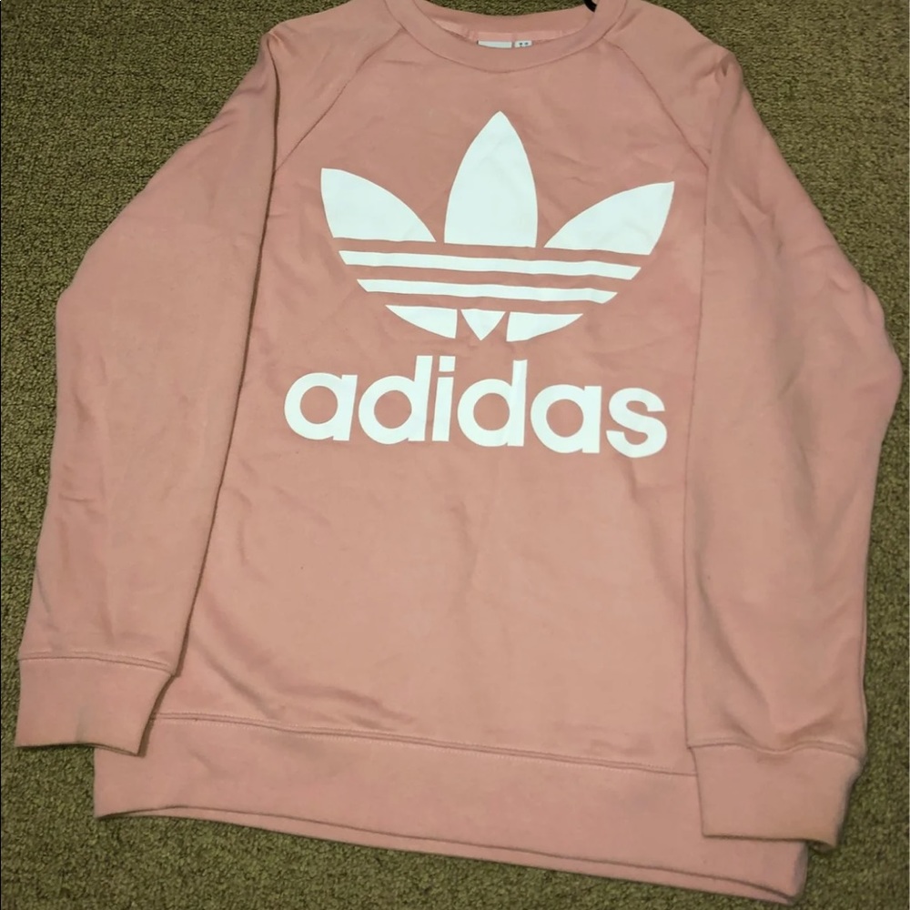Pink adidas crew neck